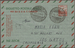 1954/1961, Airlettersheet 120l. red, lot of 17 commercially used ...