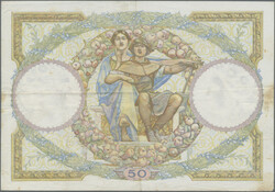 50 Francs 11.5.1934, P. 80 b, needleholes, stains, VF-