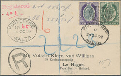 1902/1923, lot of four entires, incl. SG 44+38 on registered cover to ...