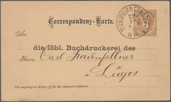 1887/1935, Lot von sieben gebrauchten Doppelkarten: zweimal P52 ...