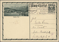 1927/1935, Partie von acht bedarfsgebrauchten Bildganzsachen, dabei ...