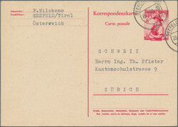 1948/1967, Partie von 49 fast nur gebrauchten Ganzsachenkarten ...