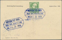 1909/1950, Partie von sechs Privat-Ganzsachen, dabei drei Karten 1 ...