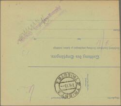 1913, Wertstempel Franz Joseph 60 H. lilakarmin, vier gebrauchte ...