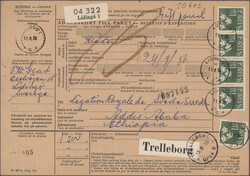 1949/1961, assortment of 29 highly franked parcel despatch forms to ...