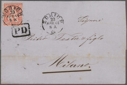 1854-61 STRUBEL: Partie mit zwei Briefen und 5 Briefstücken, dabei ...