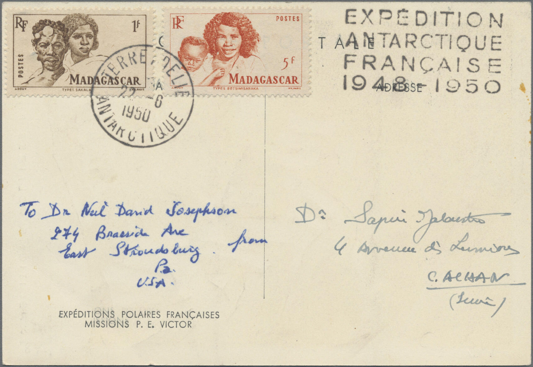 1950/1955, Kerguelen Islands, group of three covers bearing ...