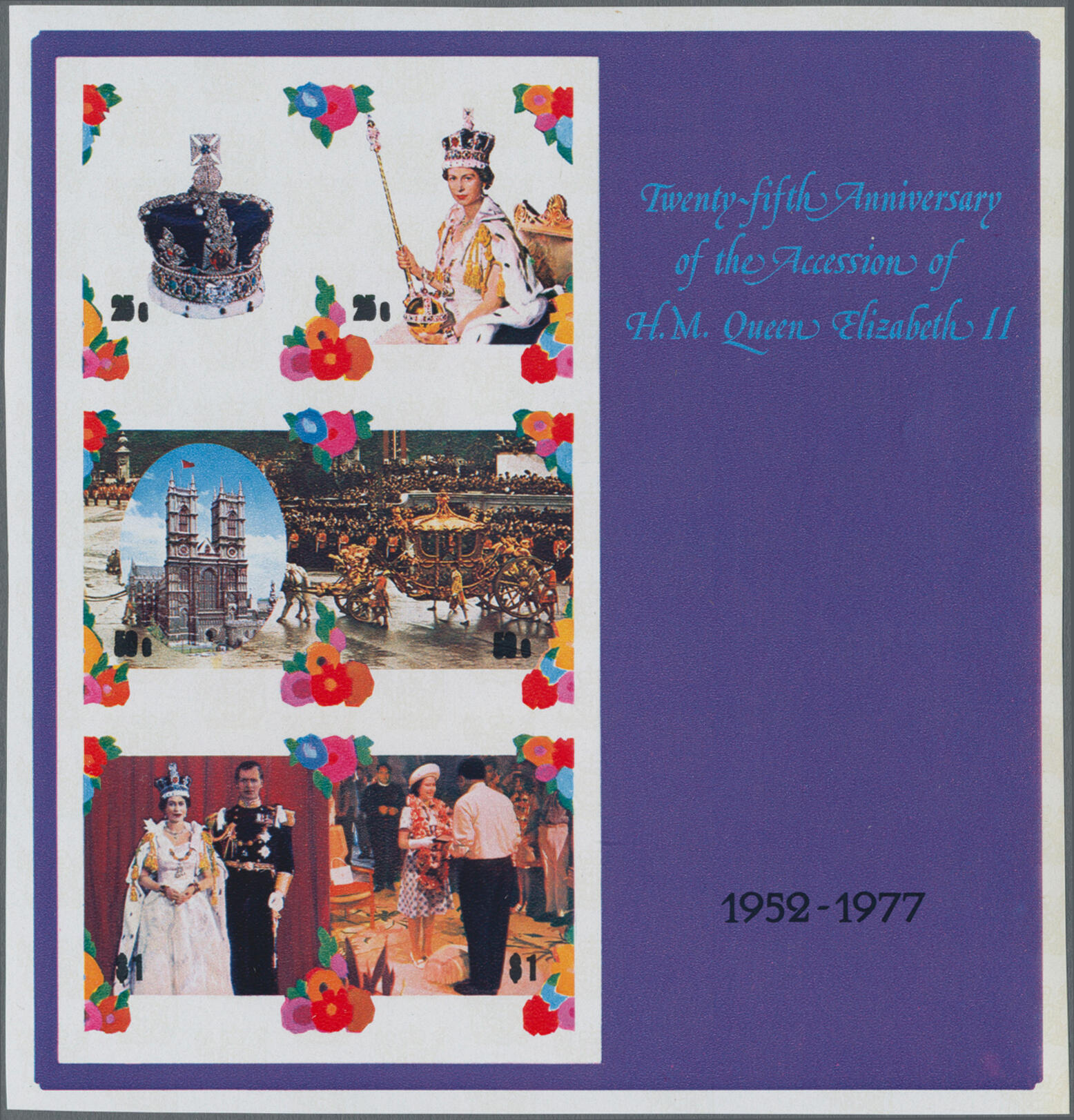 1977/1986, Cook Islands, Royal Family, imperf. progressive proofs of ...