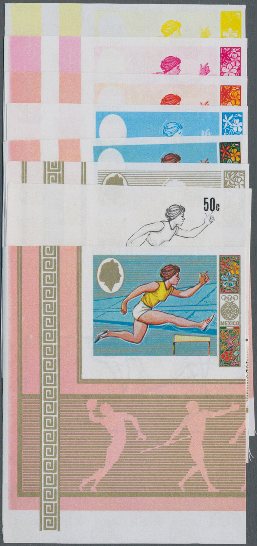 1968, Cook Islands, Olympic Games Mexico, complete set of six values, ...