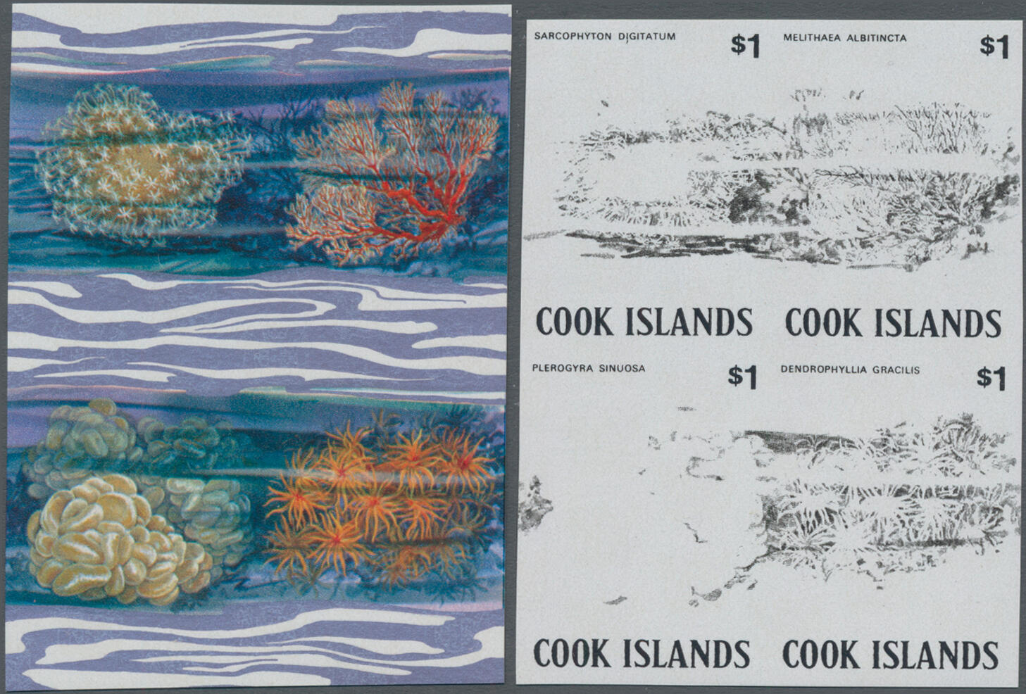 1974, Cook Islands, Cnidaria, 24 values 35c.-$1 (stamps of identical ...