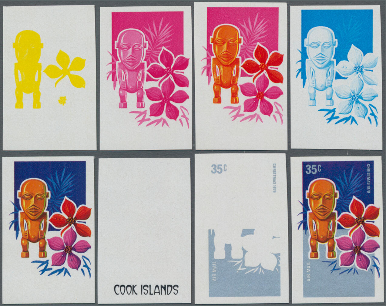 1979, Cook Islands, Christmas, complete set of 16 values, eight ...
