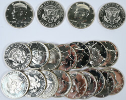 Lot 20 x 1/2 Dollar 1969 S (Kennedy) in Polierter Platte/Proof. ...