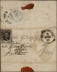 1851/1868, Partie von elf Briefen, dabei Oldenburg MiNr. 4 auf Brief ...