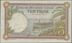 5 Francs 4.4.1930, P. 8 e, small trace of rusty paperclip, otherwise ...