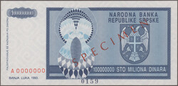 Speciality Collection of Banknotes and Emergency notes of Bosnia and ...