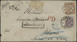 1873/1875, Partie von vier besseren Briefen in etwas ...