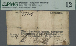 Treasury, 2 Mark 1713, PMG 12, Splits, 4th Group, P. A15