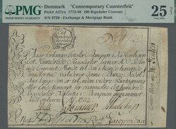 Exchange & Mortgage Bank, 100 Rigsdaler Courant 1782, PMG 25 NET, ...
