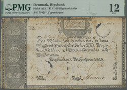 Rigsbanken, 100 Rigsbankdaler 1813, PMG 12, Tape Repairs, P. A52