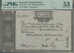 100 Rigsbankdaler 1819, PMG 53, P. A57,outstanding condition!