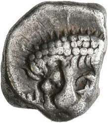 Milet, Ar-Obol, 6. Jhd. v. Chr.; 1,05 g. Löwenprotome // ...
