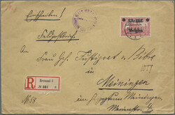 1916/1917, Lot von fünf philatelistischen Briefen, dabei MiNr. 1 im ...
