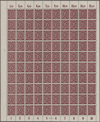1946, I. Kontrollratsausgabe "Ziffer", Bestand von 12 verschiedenen ...