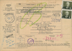 1953/1962, Kollektion von 19 vollständigen Paketkarten nach ...