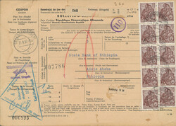 1953/1962, Kollektion von 19 vollständigen Paketkarten nach ...