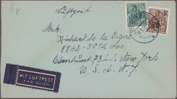 1954/1956, Fünfjahrplan, Lot von drei portogerechten Bedarfsbriefen ...