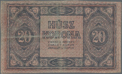 Hungarian Postal Savings Bank, 20 Korona 9.8.1919, only reverse ...