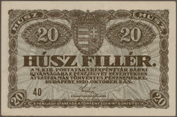 Hungarian Postal Savings Bank, 20, 50 Filler 2.10.1920, collected by ...