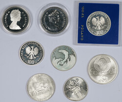 Lot 8 Stück; Silbermünzen aus Kanada, Österreich, Polen, Russland, ...