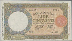 50 Lire 23.8.1943, P. 66, VF