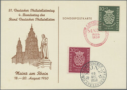 1950, Bach, acht Belege mit Satzfrankaturen, je mit SST. (T)  ...