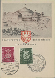 1950, Bach, acht Belege mit Satzfrankaturen, je mit SST. (T)  ...