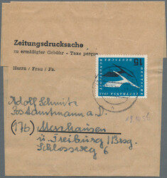 1950/1955, Lot von fünf portogerechten Frankaturen mit MiNr. 121+122 ...