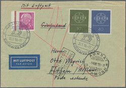 1952/1960, saubere Partie von 27 Belegen mit dekorativen Frankaturen, ...