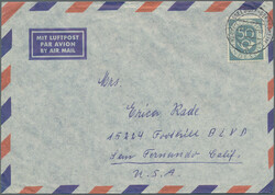 1953/1954, Posthorn, Partie von fünf portogerechten Frankaturen: 30 ...