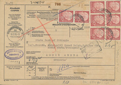 1955-62 Kollektion von 12 kompletten Paketkarten nach Addis Abeba in ...