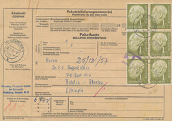 1955-62 Kollektion von 12 kompletten Paketkarten nach Addis Abeba in ...