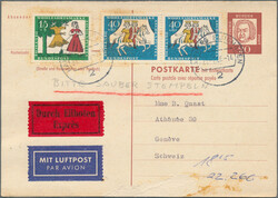 1959/1974, Lot von 30 meist gebrauchten Ganzsachenkarten, teils etwas ...