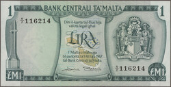 8 different banknotes from 1 to 20 Liri, P. 31 b, 34 b, 37-42, UNC