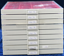 9 Lindnerboxen mit diversen Münzen aus aller Welt, überwiegend ...