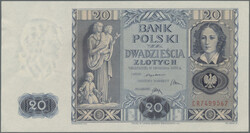 20 Zlotych 11.11.1936 (3), 1.3.1940, 50 Zlotych 1.3.1940, 100 Zlotych ...
