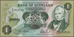 Bank of Scotland, 1 Pound 19.8.1988, 20 Pounds 17.9.2007, 10 Pounds 1 ...