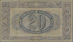 20 Franken 29.9.1927, P. 33 e, small centre hole, F-VF