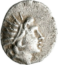 Rhodos: AR-Tetartemorion 167-88 v. Chr.; Helioskopf // Rose, 0,57 g, ...