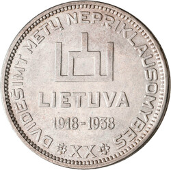 2 x 10 Litu 1938 auf 20 Jahre Republik, Anton Smetona. KM# 84; ...