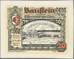 Osterwieck am Harz, 20 Mark 1.5.1922, Leder, G.350a, II  ...